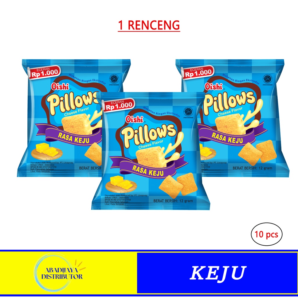 

Pillows Snack Rasa Keju Kemasan Rencengan