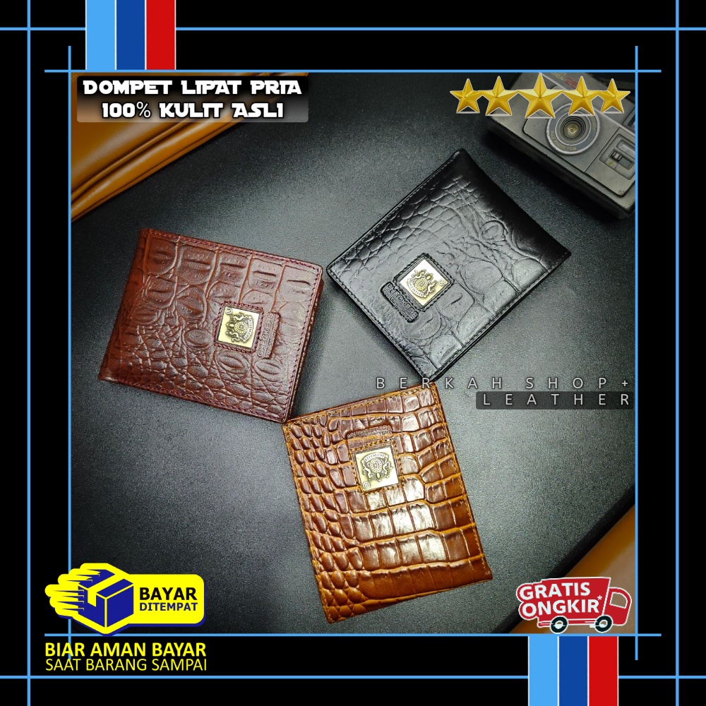 Dompet Kulit Pria Asli 100% Original Garut Motif Kulit Buaya - Genuine Leather Men's Wallet