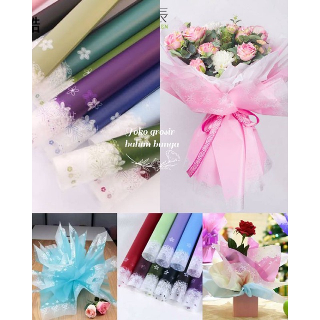 

Cellophane flower Motive - Kertas Buket Motif Bunga - Kertas Buket List Bunga