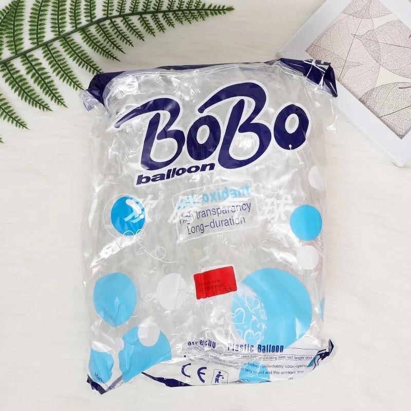 Happymunday Balon PVC Bobo Biru 10 Inch Pvc Transparan Packaging Kualitas Bagus