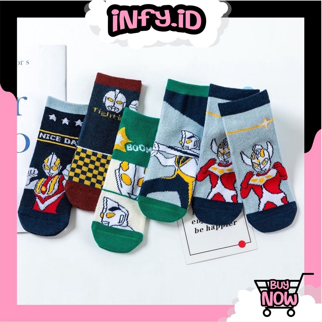 INFY - Kaos Kaki Anak Motif Ultraman Kaus Kaki Bayi Lucu KK055