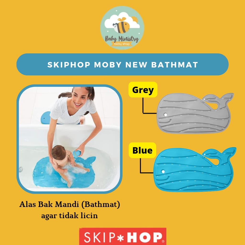 Skip Hop MOby New Bath Mat - Alas anti licin bak mandi bayi / keset anti licin premium /bath tub anti licin