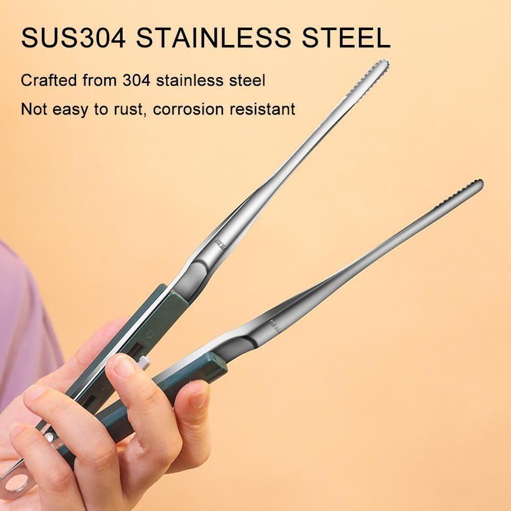 Solighter Stainless Steel Grill Tongs Alat Masak Gadget Dapur BBQ Multifungsi