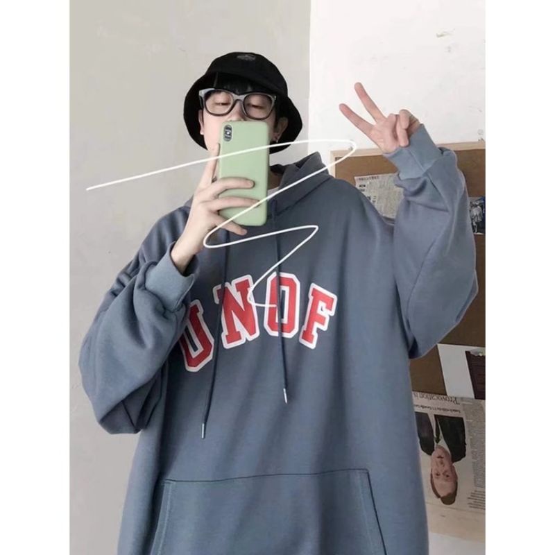 Hoodie UNOF Big Size S - XXXXXL(6XL) Jaket Korean Style OVERSIZED Brown Coklat Tua Putih Grey Ulzzang Pria Wanita Jumper Jumbo Abu Paralon Denim