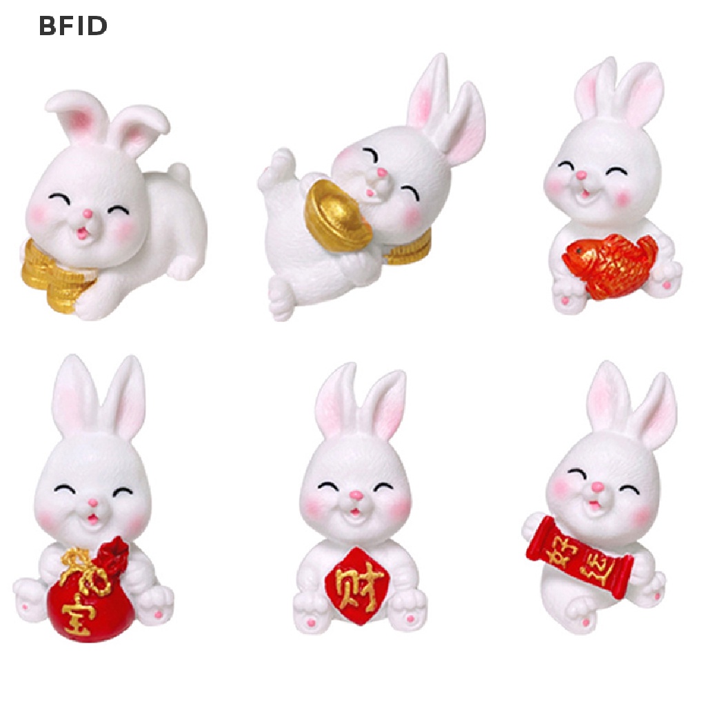 [BFID] 1pc Lucu Kartun Kelinci Putih Mikro Lanskap Resin Dekorasi Kerajinan Berkebun [ID]