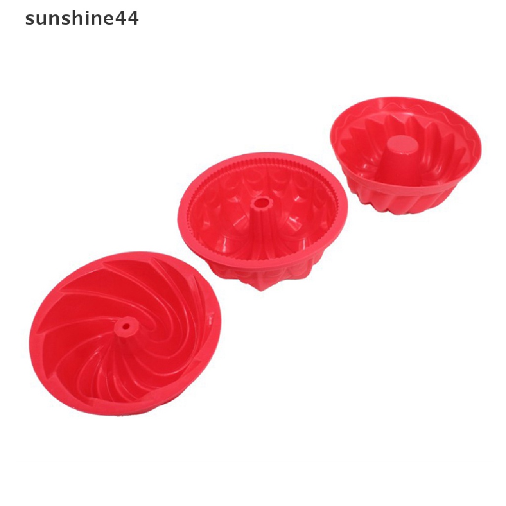 Sunshine 1Pc 4inch 3D Kue Cetakan Silikon Bentuk Swirl Besar Dessert Cake Mould Baking Tools.