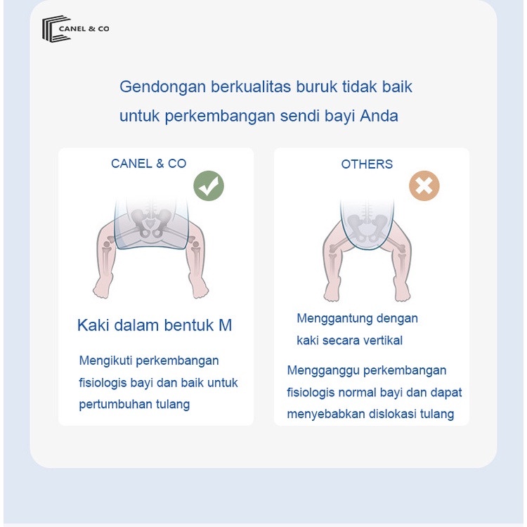 CANEL &amp; CO Kain Gendongan Bayi Newborn Gendongan Bayi Depan M Shape Baby Carrier