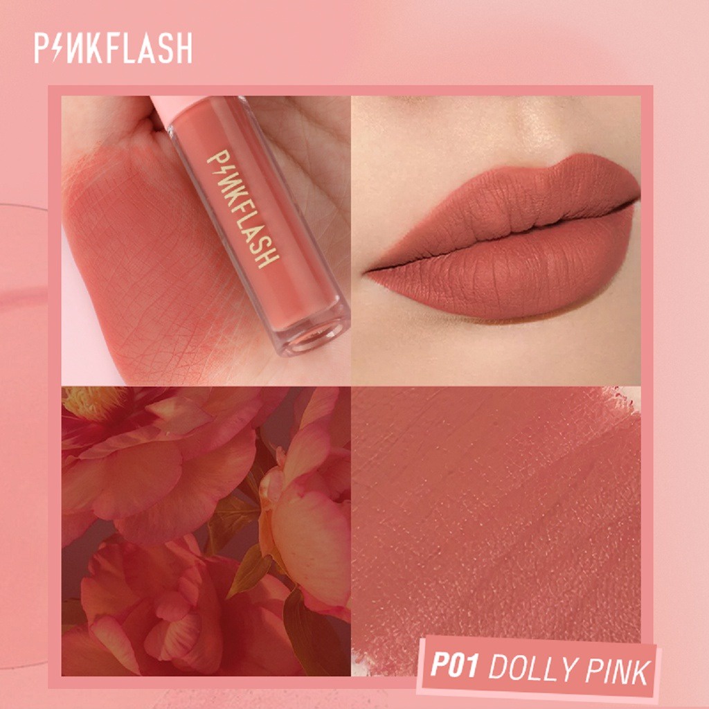 PINKFLASH LIP CREAM MATTE LIPSTICK WATERPROOF [SWEETSPACE]