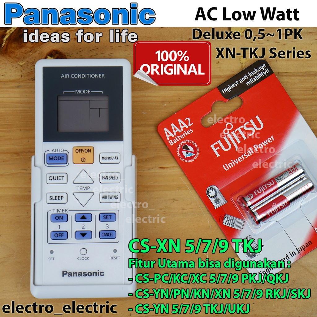 Remote AC Panasonic Lowat Deluxe 0,5 ~ 1PK XN-TKJ Series