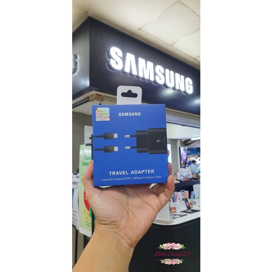 Super Fast Charging 25W Charger Cashan tc Samsung Note20 S20 S21 Ultra s22 s22ultra s22+ A32 A52 A72 a80 a90 A33 A53 A73 S20+ S21 ultra note10 Note10+ A70 A71 Z FLIP 3 Z FLIP 4 Z FOLD 3 Z FOLD 4 Type-C Original pack biru BC7061