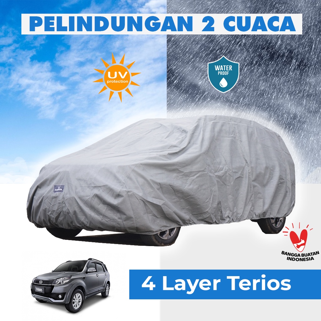 4 Lapis Body Cover Mobil Terios Outdoor Sarung Mobil Terios Tahan Air Waterproof