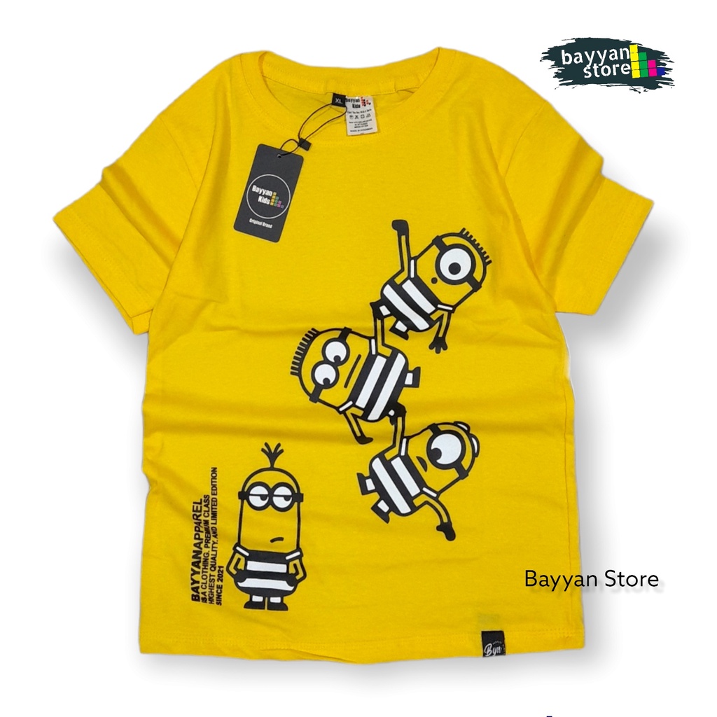 Bayyan Baju Kaos Anak Umur 1-12 Tahun Bahan Cotton Softt