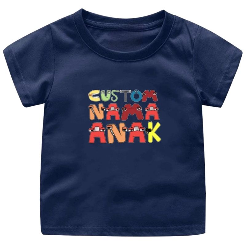 CUSTOM NAMA ANAK DENGAN Huruf Alphabet lore series/kaos anak alphabet lore costum nama