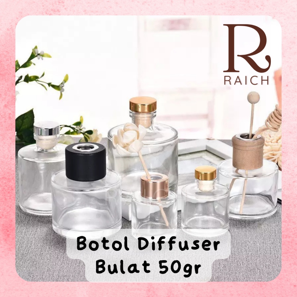 50gr BULAT POLOS BOTOL DIFFUSER STICK REED Kaca Tidak Amber