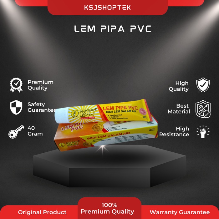 Lem Pipa PVC ISCO Bisa Perekat Dalam Air Tube Paralon odol Paralon 40g