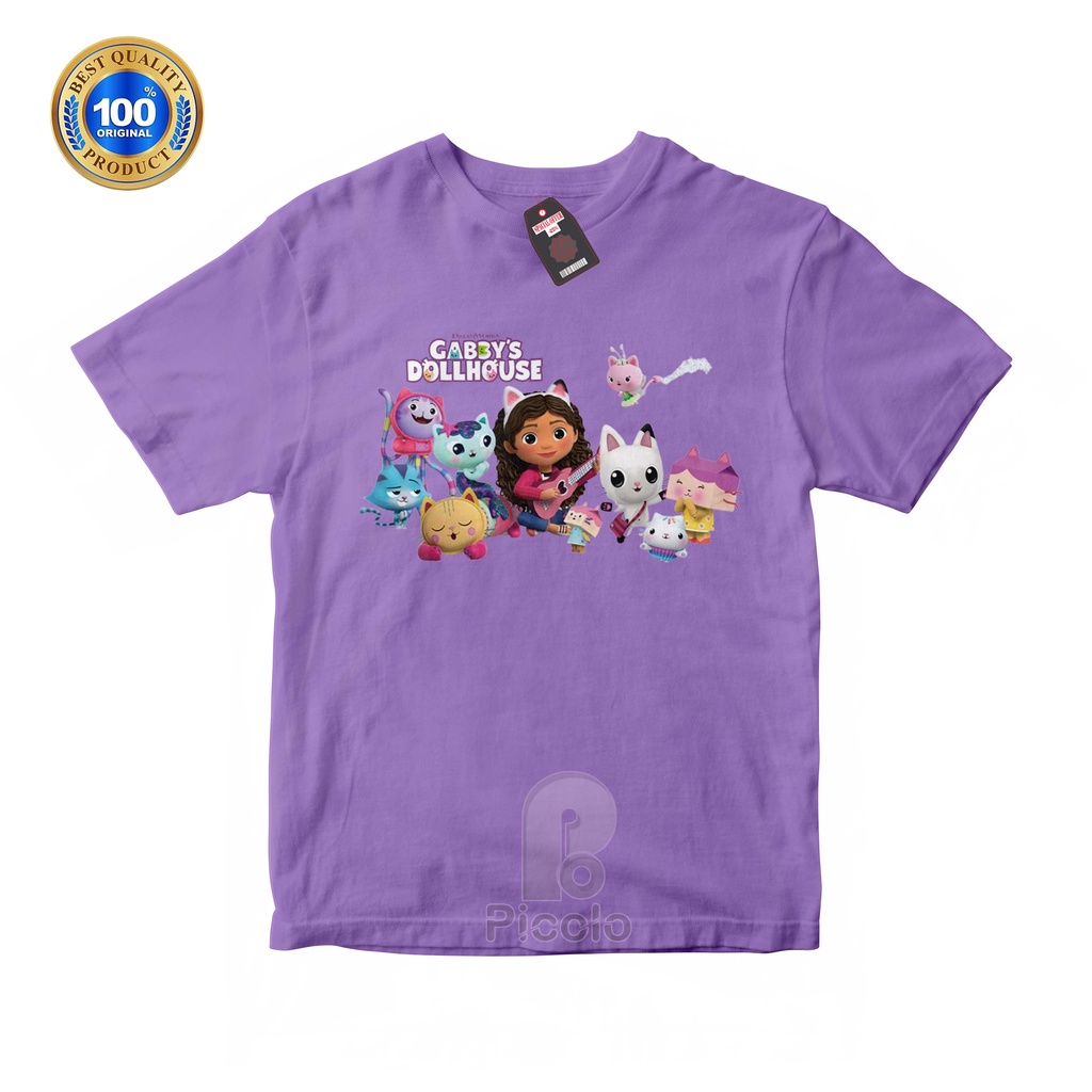 (FREE NAMA) BAJU KAOS ATASAN ANAK MOTIF GABBY'S DOLLHOUSE Bahan COTTUN