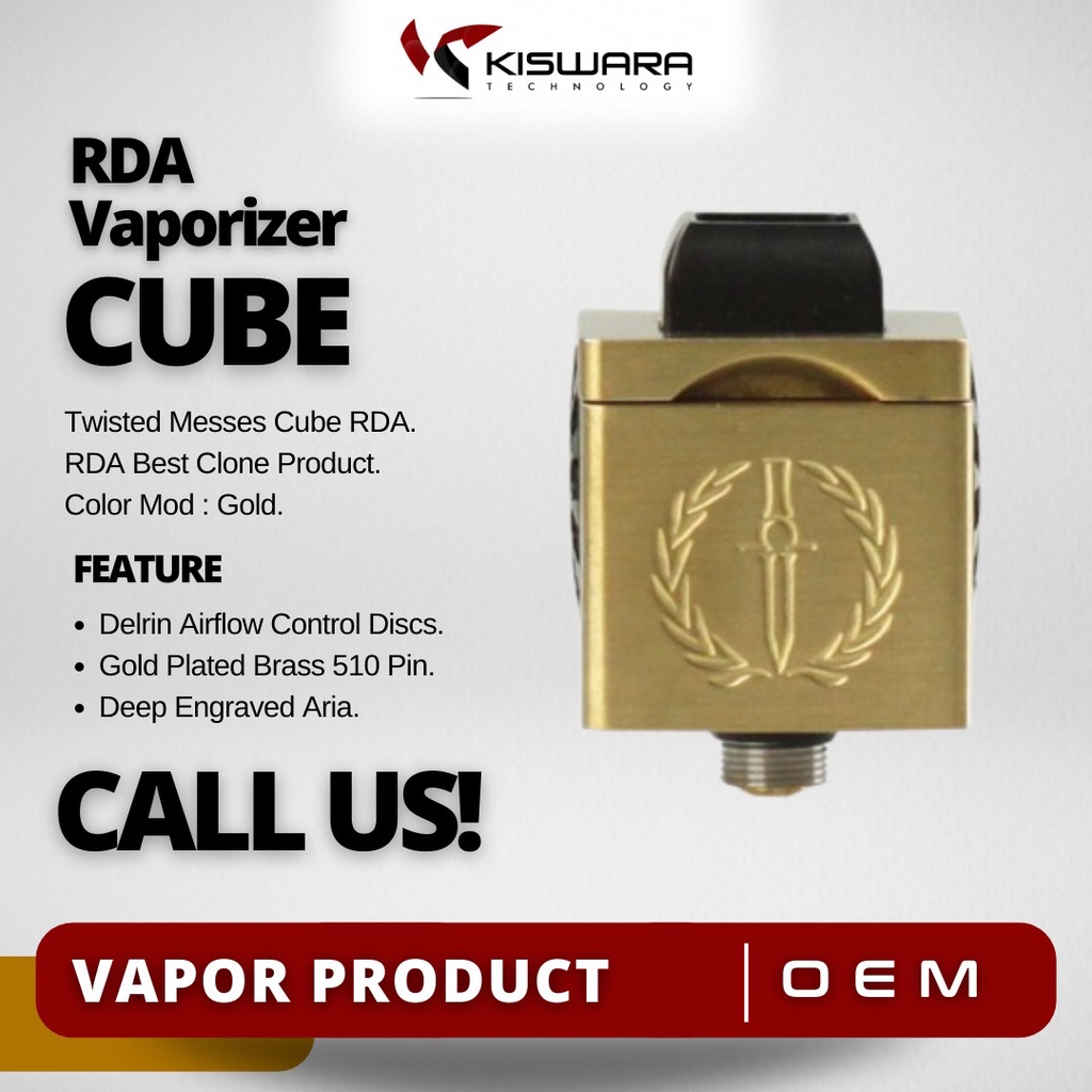 Twisted Messes Cube RDA Atomizer - GOLD [Clone]