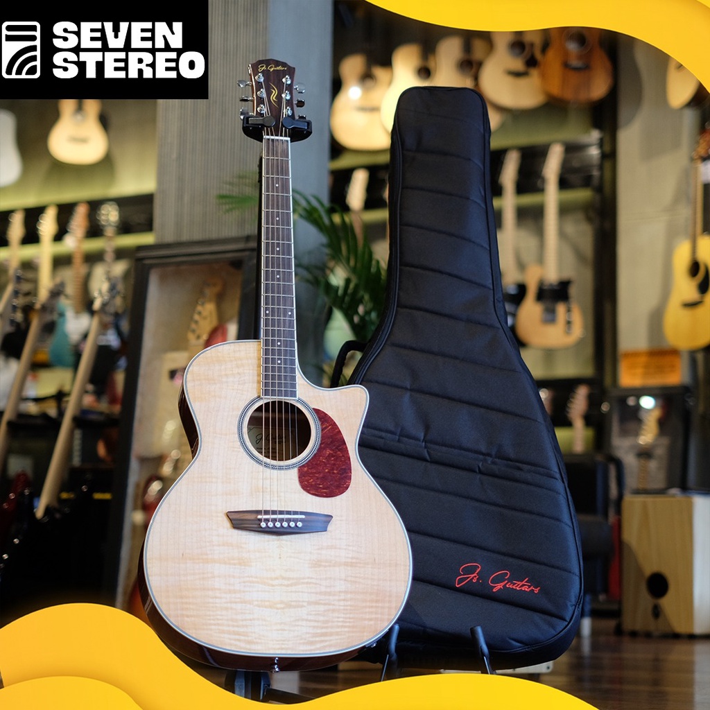 JS Guitars JG270E Top Flame Maple Grand Auditorium Acoustic Electric