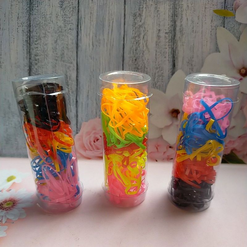 Karet Jepang Ikat Rambut Set Dalam Tabung Ikat Rambut Jepang