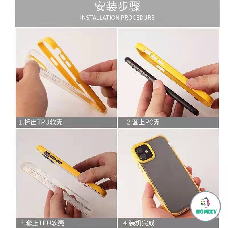 Soft Case TPU Shockproof Frame Bisa Dilepas Cover IPhone 14 13 12 11 Pro Max X Xs Max XR 8 7 Plus