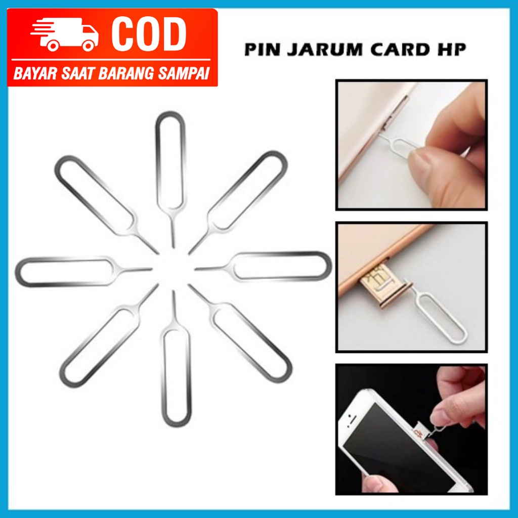 Pin Jarum Sim Card Ejector Tusukan Kartu Simcard Alat Tusuk Pembuka Tray HP Iphone Samsung Xiaomi