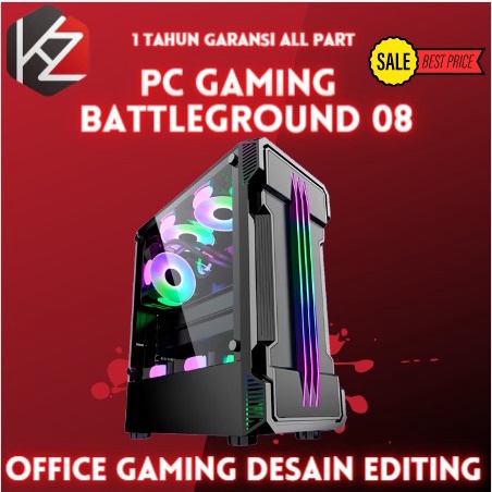 PC Gaming Fullset AMD Ryzen 5 5600G SSD M2 128GB lengkap LED 24 inc Keyboard Mouse GAMING