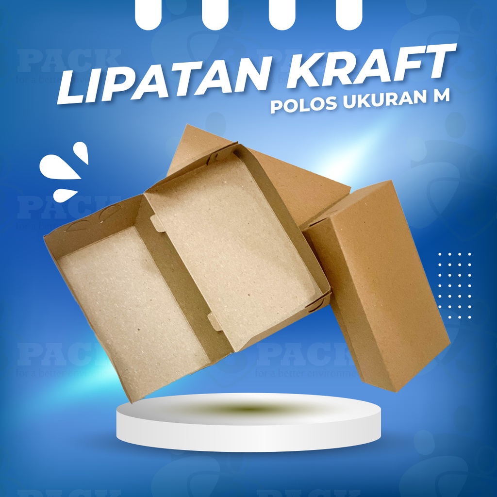 Brown Paper Craft Lunch Box Size M dan L Lembaran / Lipatan - Lunch Box Coklat Craft Ukuran Mediuam dan Large Lembaran