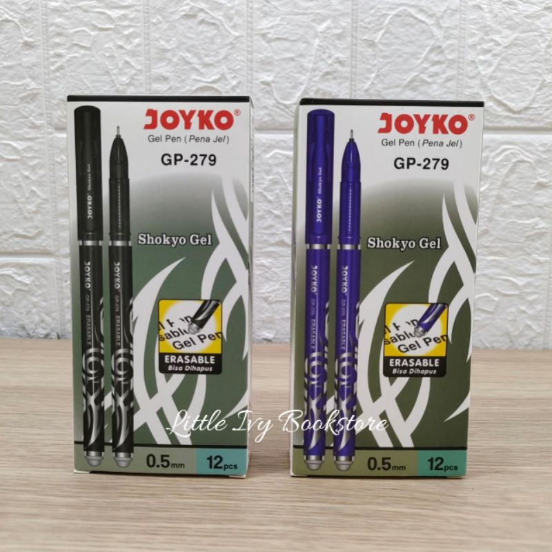 

1 pak = 12 biji JOYKO Shokyo GP-279 Pulpen Bisa Dihapus/Erasable Pen 0.5mm Hitam/Biru