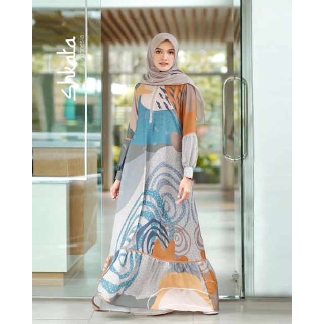 Premium Loly Hazelnut Shkata Gamis Kerudung