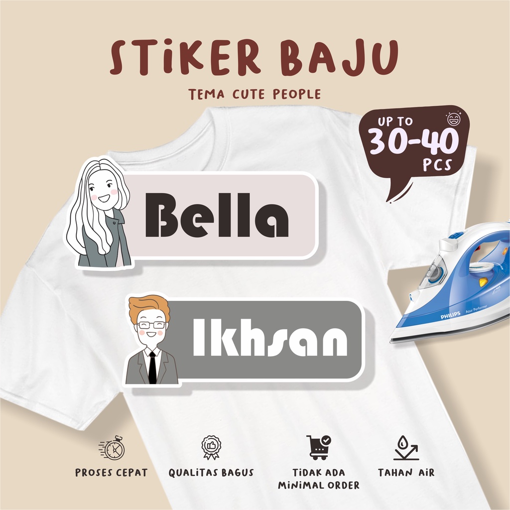 

( 30 - 40 pcs ) stiker strika PEOPLE/murah/iron stiker/stiker baju custom nama