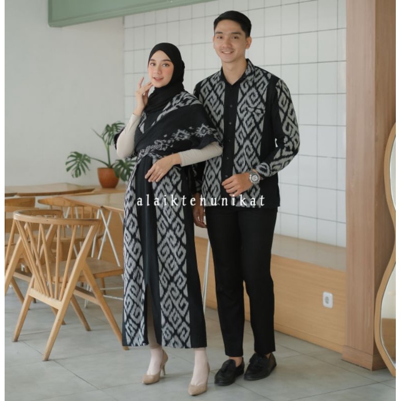 (READY STOK) COUPLE TENUN RAISA 01 - BAJU TENUN RAISA - DRESS TENUN RAISA - GAMIS TENUN - KEMEJA TENUN