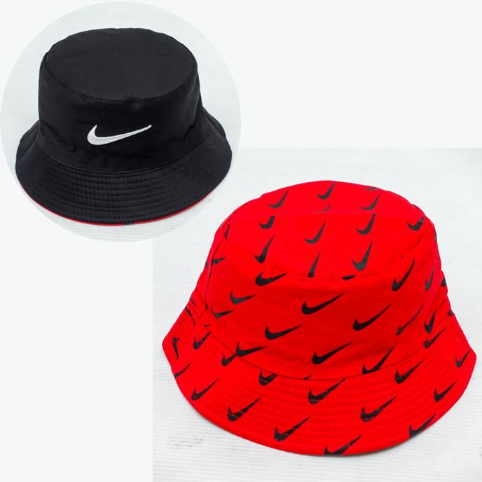 Topi Bucket Hat Nike Import Mirror / Bucket Hat Bolak Balik