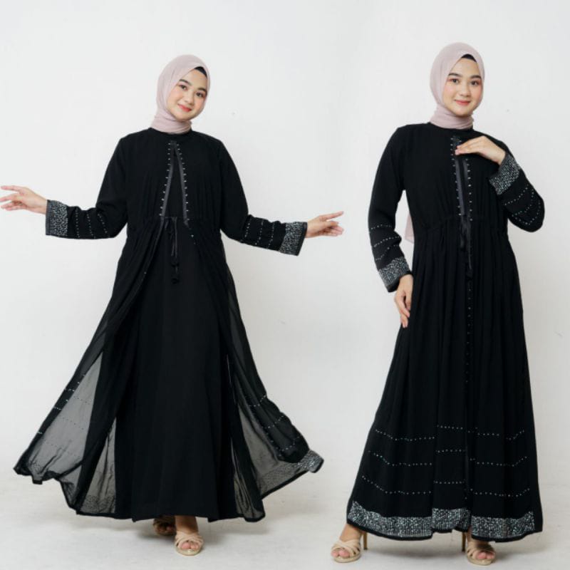 gamis turkey - busana muslim - jubah anak dan dewasa - abaya haura swaroski terbaru