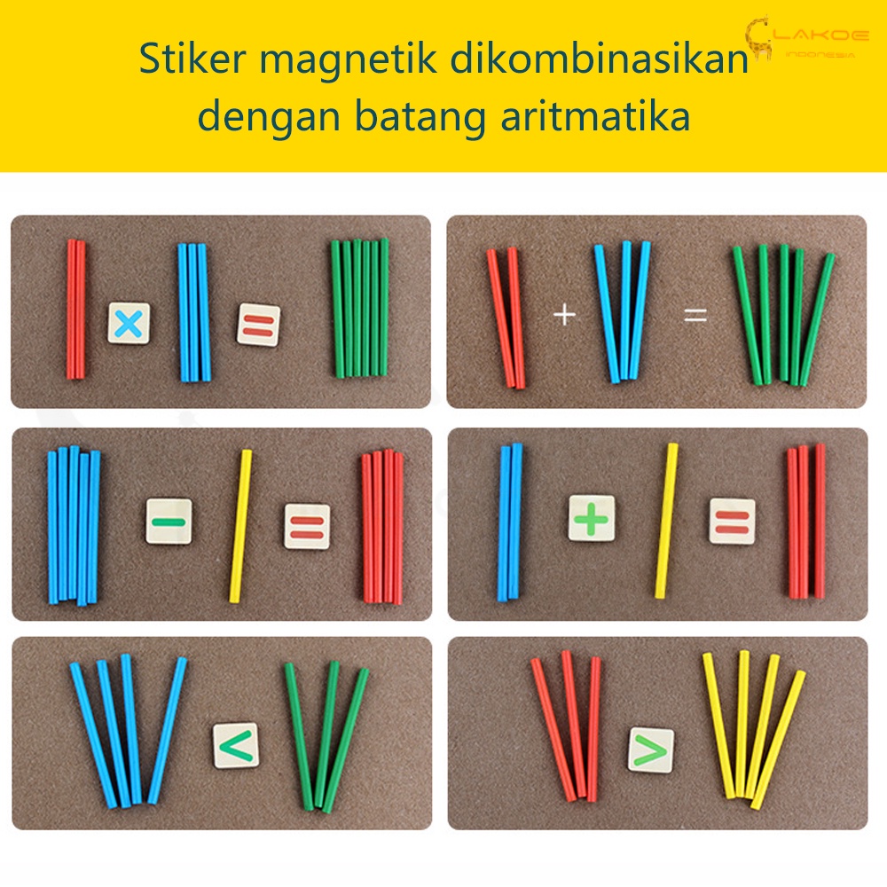 Intelligence Stick Mainan kayu Edukasi anak Puzzle Magnet Belajar