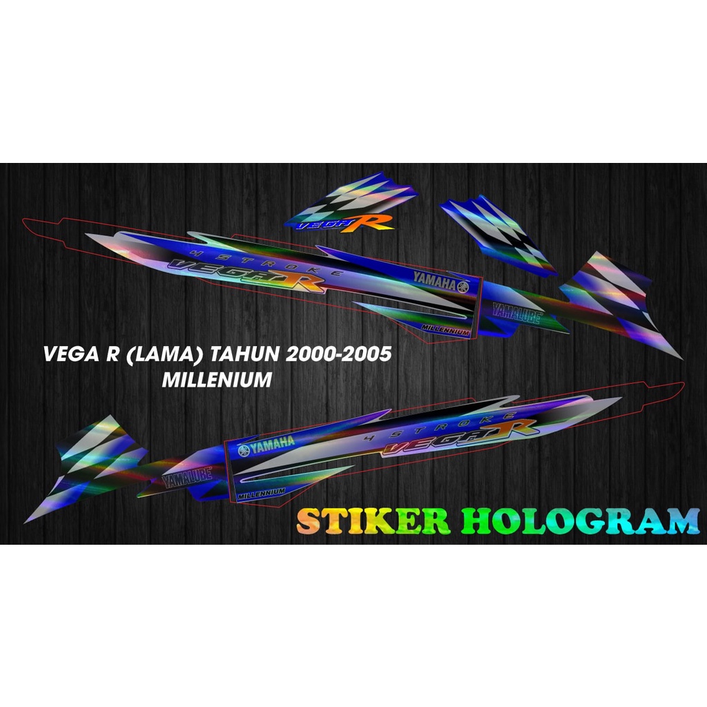 striping stiker hologram motor vega r lama millenium