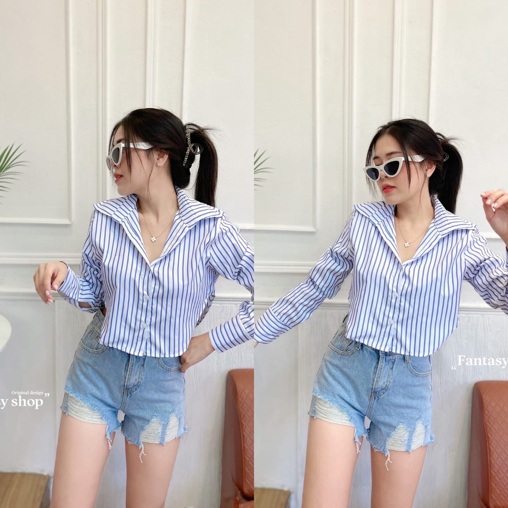 KEMEJA FANTASY SHOP SALUR FASHION WANITA IMPORT BANGKOK CODE F 10