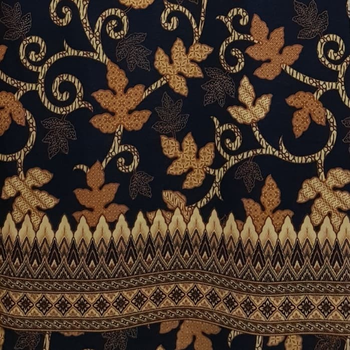 Batik Kain Batik Semi Sutra Motif 91132 Hitam Sogan