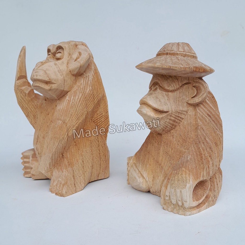 Patung Kayu monyet kera Kerajinan handmade Bali