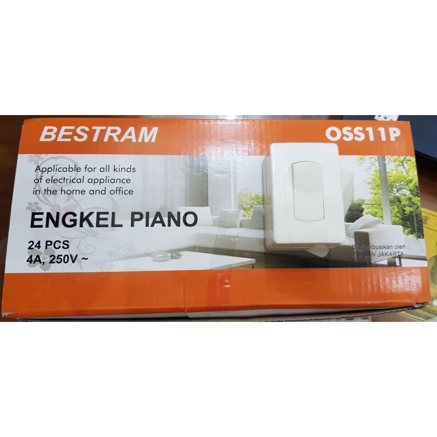 Cetekkan Satu Saklar Engkel Piano OB Timbul merk BESTRAM model Voltama