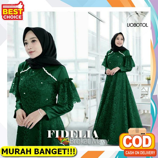 Isyana Midi Dress / Gamis Wanita Terbaru / Kekinian / Casual Dress Murah / Fashion Muslim / Ef Fidel