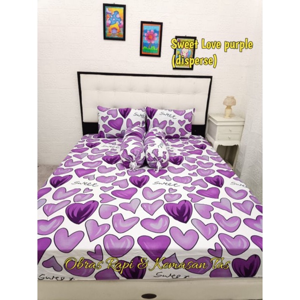Sprei HM sweet love purple