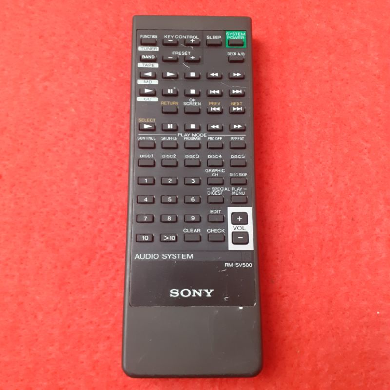 Remote SONY Audio System Tape Compo Original Asli . RM - SV500 .