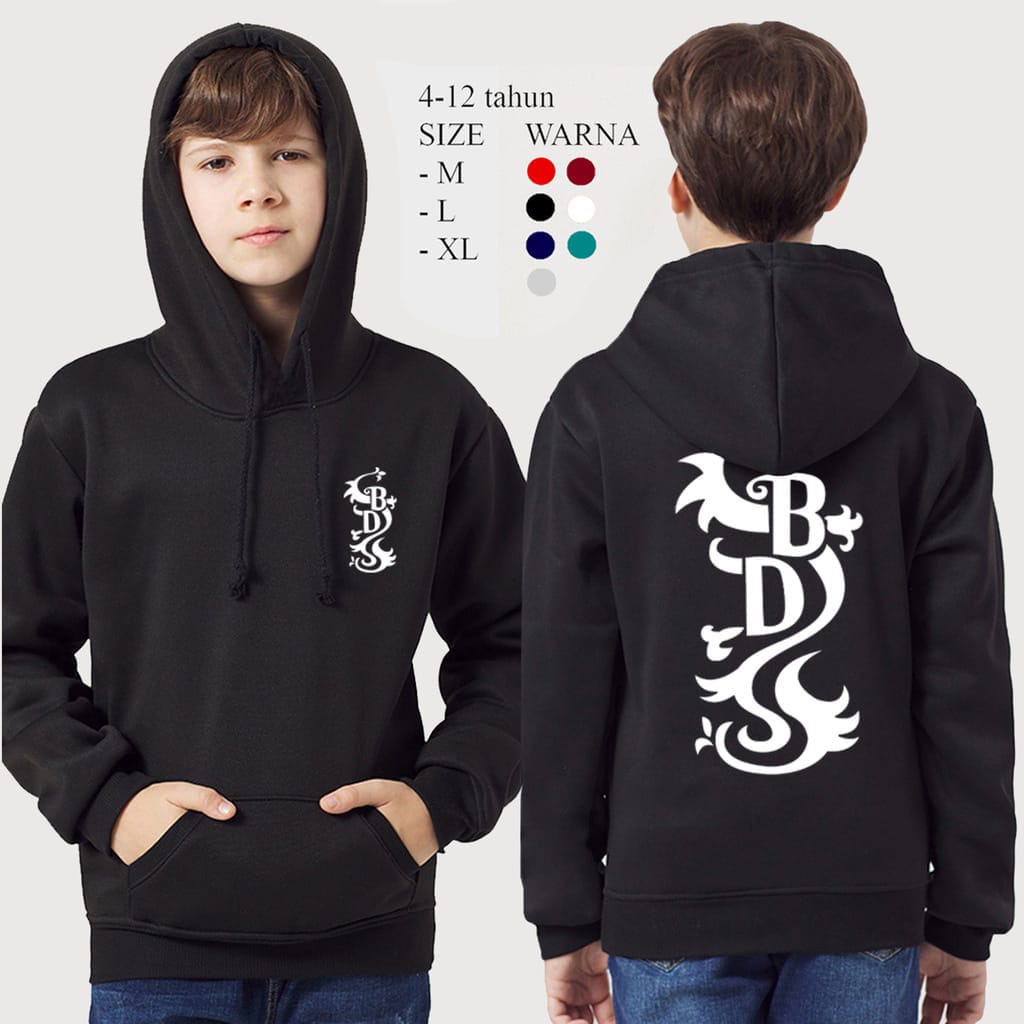 SWEATER HOODIE ANIME ANAK BLACK DRAGON / JAKET ANAK MURAH / JAKET ANIME TERBARU TOKYO REVENGER