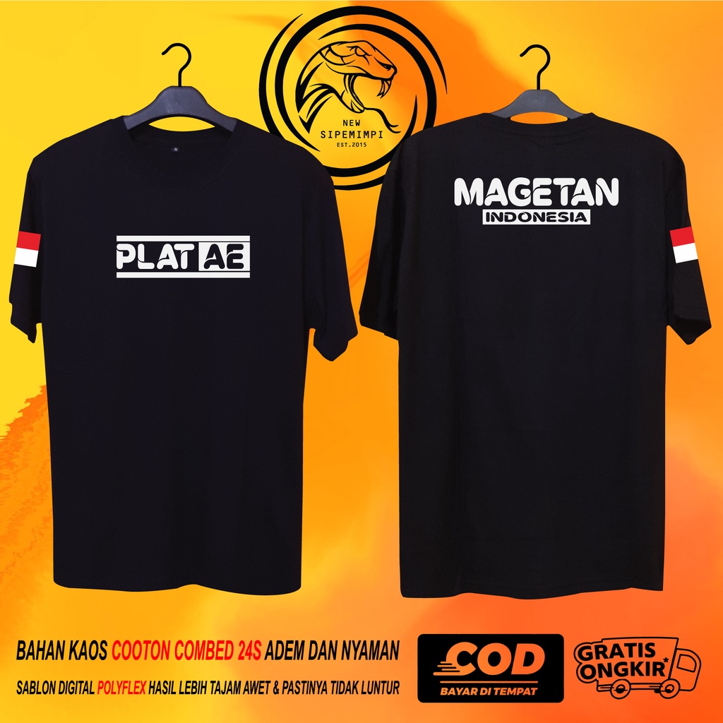 BAJU KAOS DISTRO PLAT AE MAGETAN KATUN COMBED 24S PREMIUM