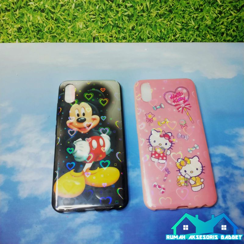 SOFTCASE ANIMASI Vivo Y91C Y30 Y50 + TEMPERED GLASS KARAKTER