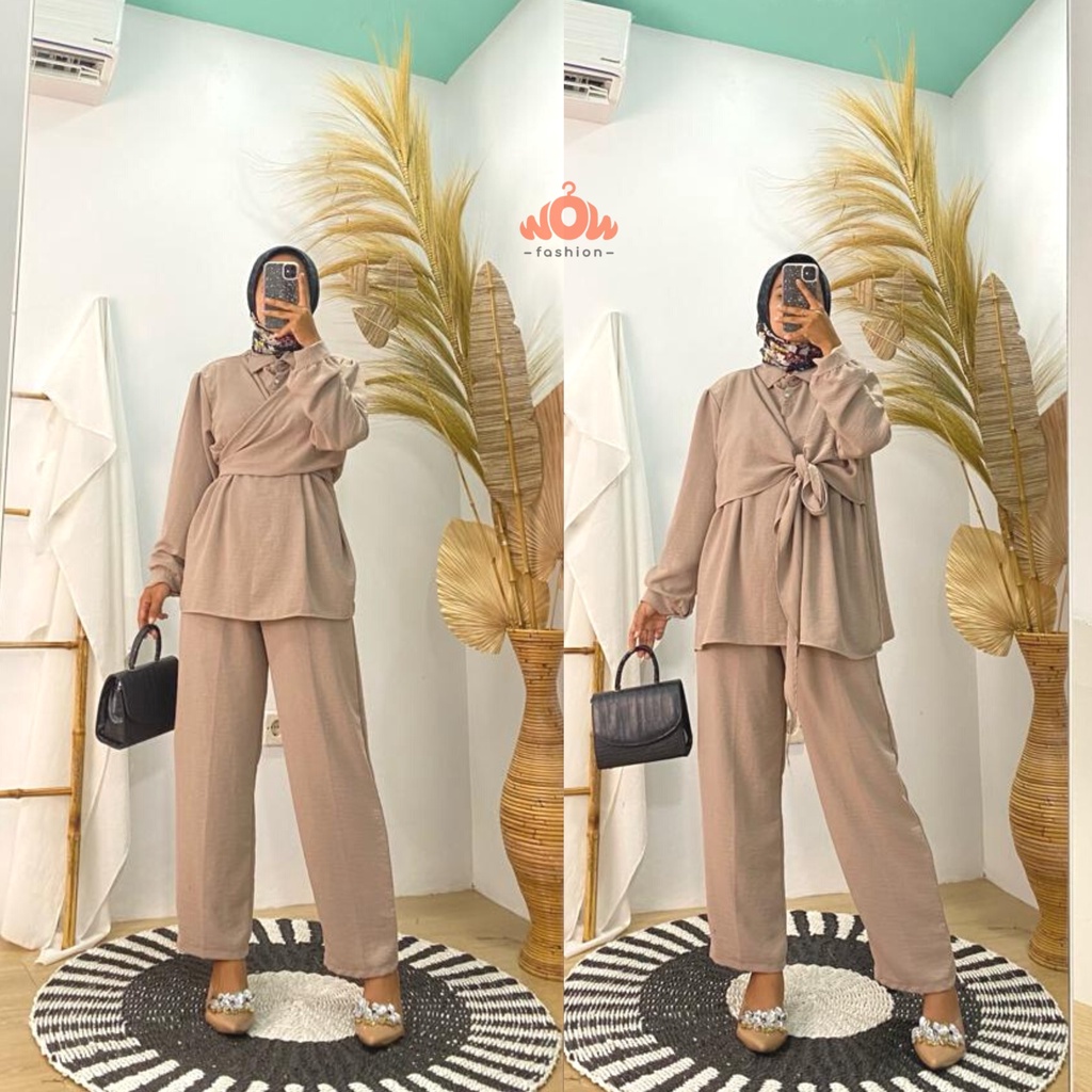 WOW - CA - CLARA ONE SET CRINKLE AIRFLOW PREMIUM TERBARU WANITA//ONE SET PREMIUM VIRAL // BAJU SETELAN // OOTD KEKENIAN // BAJU KONDANGAN // BAJU SATU SET VIRAL