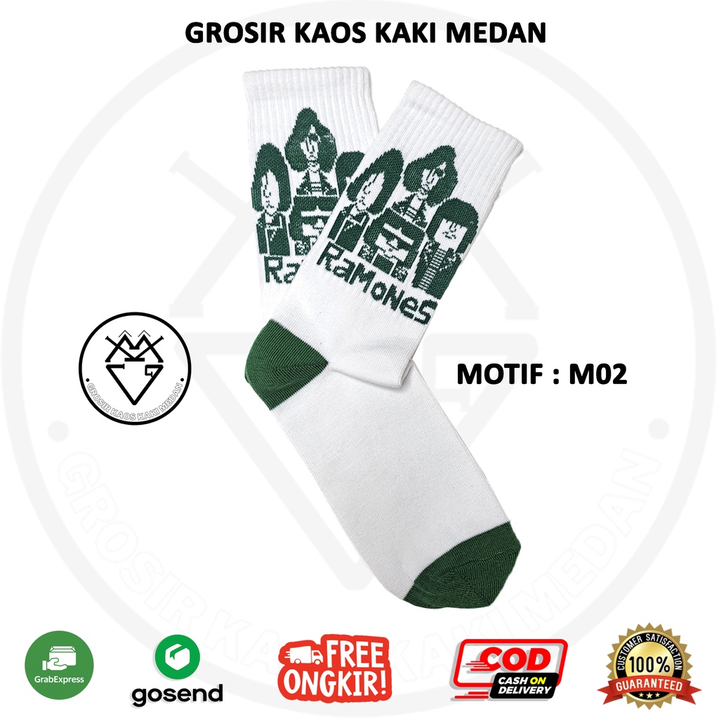 DISKON KAOS KAKI SKATE OLDSCHOOL MOTIF M02 CEWEK COWOK