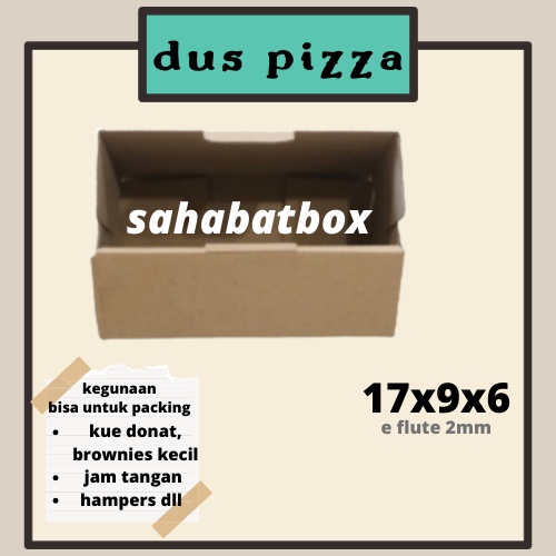 

(min order 10pcs)DUS PIZZA/KARDUS/BOX DIECUT KUNCIAN DEPAN UK 17X9X6cm