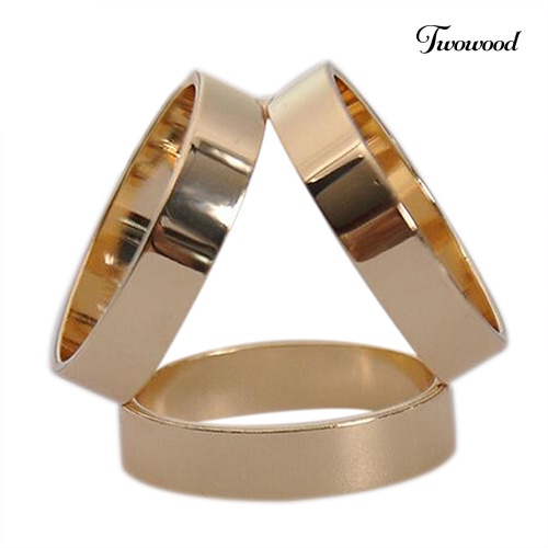 Twowood Fashion Rose Gold Disepuh Trio Syal Cincin Syal Sutra Gesper Klip Slide Perhiasan