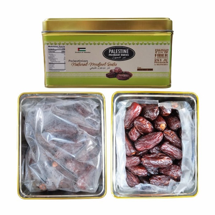 

KURMA MEDJOOL PALESTINA JUMBO PREMIUM GRADE A 1KG / KEMASAN KALENG